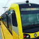 An Expo Line train filled with passengers headed west to Santa Monica for the first time today. Image: Alissa Walker